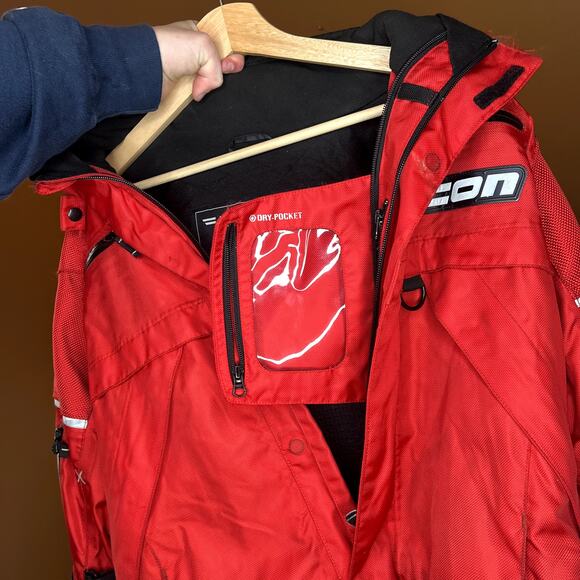 Icon Motorcycle Patrol jacket Red Medium - Picture 12 of 14